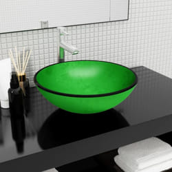 Vidaxl - Lavabo, Lavandino in Vetro Temperato 42x14 cm Verde 9353