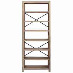 vidaXL Libreria a 7 Ripiani 80x30x200 cm in Legno Massello di Acacia - Vista aggiuntiva 3