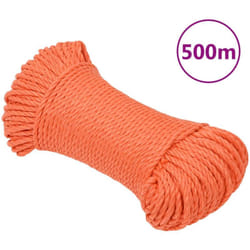 Corda da Lavoro Arancione 3 mm 500 m in Polipropilene Vidaxl 4281