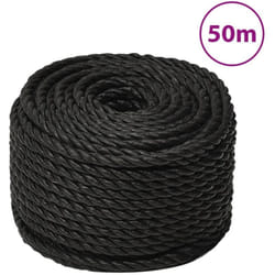 Corda da Lavoro Nera 14 mm 50 m in Polipropilene Vidaxl 632779
