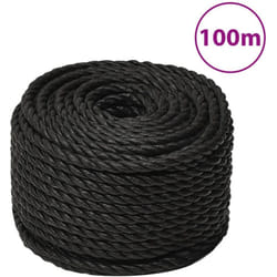 Corda da Lavoro Nera 16 mm 100 m in Polipropilene - Vidaxl