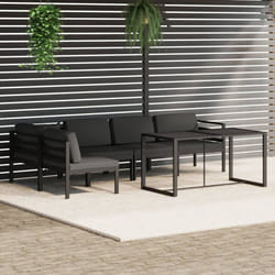 Set Divani da Giardino 6 pz con Cuscini in Alluminio Antracitecod mxl 73614