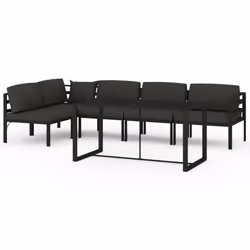 Set Divani da Giardino 6 pz con Cuscini in Alluminio Antracitecod mxl 73614 - Vista aggiuntiva 2