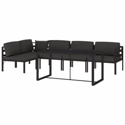 Set Divani da Giardino 6 pz con Cuscini in Alluminio Antracitecod mxl 73614 - Vista aggiuntiva 3