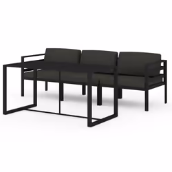 vidaXL Set Divani da Giardino 4 pz con Cuscini in Alluminio Antracite - Vista aggiuntiva 2