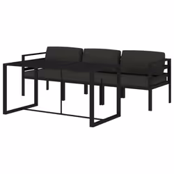 vidaXL Set Divani da Giardino 4 pz con Cuscini in Alluminio Antracite - Vista aggiuntiva 3