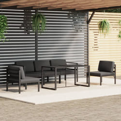 vidaXL Set Divani da Giardino 6 pz con Cuscini in Alluminio Antracite