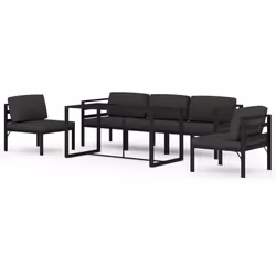 vidaXL Set Divani da Giardino 6 pz con Cuscini in Alluminio Antracite - Vista aggiuntiva 2