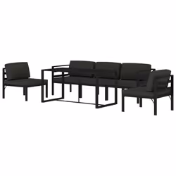 vidaXL Set Divani da Giardino 6 pz con Cuscini in Alluminio Antracite - Vista aggiuntiva 3