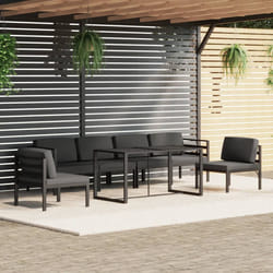 vidaXL Set Divani da Giardino 7 pz con Cuscini in Alluminio Antracite