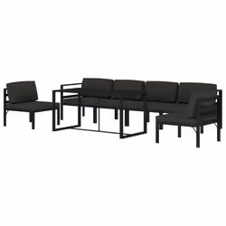vidaXL Set Divani da Giardino 7 pz con Cuscini in Alluminio Antracite - Vista aggiuntiva 3