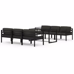 vidaXL Set Divani da Giardino 7 pz con Cuscini in Alluminio Antracite - Vista aggiuntiva 2