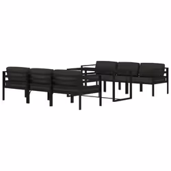 vidaXL Set Divani da Giardino 7 pz con Cuscini in Alluminio Antracite - Vista aggiuntiva 3