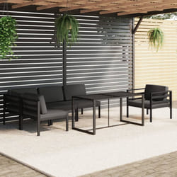 vidaXL Set Divani da Giardino 6 pz con Cuscini in Alluminio Antracite