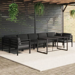 Vidaxl - Set Divani da Giardino 8 pz con Cuscini in Alluminio Antracite