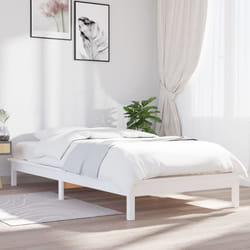 vidaXL Giroletto Bianco 90x200 cm in Legno Massello di Pino