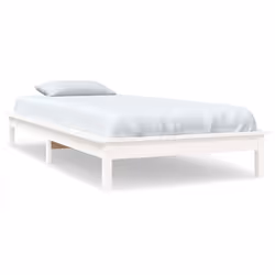 vidaXL Giroletto Bianco 90x200 cm in Legno Massello di Pino - Vista aggiuntiva 2