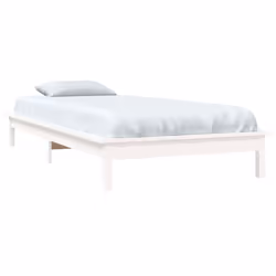 vidaXL Giroletto Bianco 90x200 cm in Legno Massello di Pino - Vista aggiuntiva 3