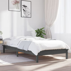 vidaXL Giroletto Grigio 90x200 cm in Legno Massello di Pino