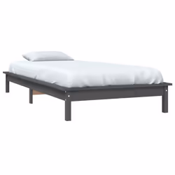vidaXL Giroletto Grigio 100x200 cm in Legno Massello di Pino - Vista aggiuntiva 3