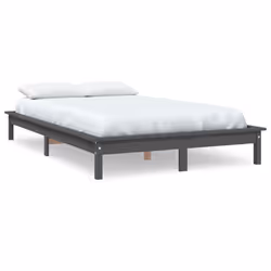 vidaXL Giroletto Grigio 120x200 cm in Legno Massello di Pino - Vista aggiuntiva 2