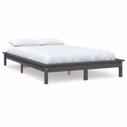 vidaXL Giroletto Grigio 200x200 cm in Legno Massello di Pino - Vista aggiuntiva 2