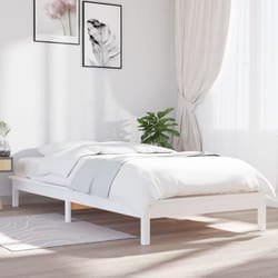 vidaXL Giroletto Bianco 90x190 cm Single in Legno Massello di Pino