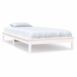 vidaXL Giroletto Bianco 90x190 cm Single in Legno Massello di Pino - Vista aggiuntiva 2