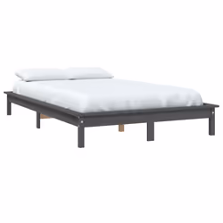 vidaXL Giroletto Grigio 140x190 cm in Legno Massello di Pino - Vista aggiuntiva 3