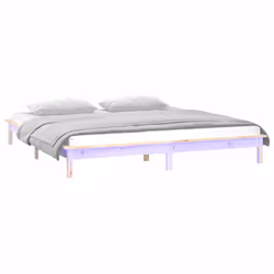 vidaXL Giroletto con LED 140x200 cm in Legno Massello - Vista aggiuntiva 3