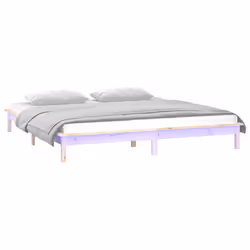 vidaXL Giroletto con LED 160x200 cm in Legno Massello - Vista aggiuntiva 3
