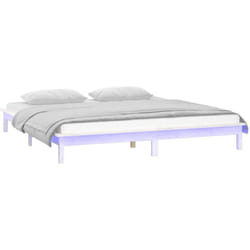 Giroletto con led Bianco 160x200 cm in Legno Massello Vidaxl