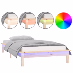 vidaXL Giroletto con LED 75x190 cm Small Single in Legno Massello - Vista aggiuntiva 2