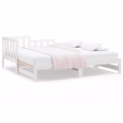 vidaXL Dormeuse Estraibile Bianca 2x(90x190) cm Legno Massello di Pino - Vista aggiuntiva 2