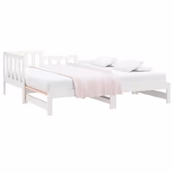 vidaXL Dormeuse Estraibile Bianca 2x(90x190) cm Legno Massello di Pino - Vista aggiuntiva 3