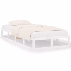 vidaXL Giroletto Bianco 90x200 cm in Legno Massello - Vista aggiuntiva 2