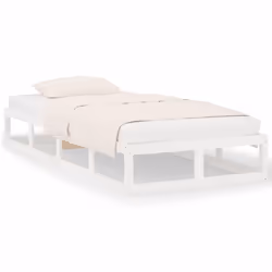 vidaXL Giroletto Bianco 100x200 cm in Legno Massello - Vista aggiuntiva 2