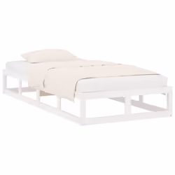 vidaXL Giroletto Bianco 100x200 cm in Legno Massello - Vista aggiuntiva 3
