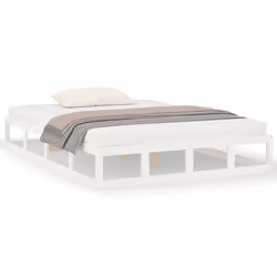 vidaXL Giroletto Bianco 120x200 cm in Legno Massello - Vista aggiuntiva 2