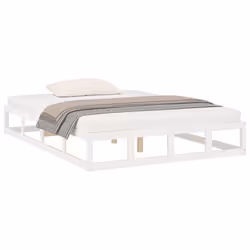 vidaXL Giroletto Bianco 200x200 cm in Legno Massello - Vista aggiuntiva 3