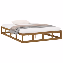vidaXL Giroletto senza Materasso Ambra 200x200 Legno Massello - Vista aggiuntiva 3