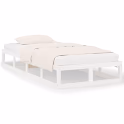vidaXL Giroletto Bianco 75x190 cm Small Single in Legno Massello - Vista aggiuntiva 2