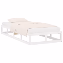 vidaXL Giroletto Bianco 75x190 cm Small Single in Legno Massello - Vista aggiuntiva 3