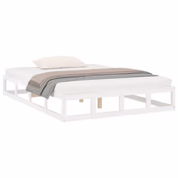 vidaXL Giroletto Bianco 120x190 cm Small Double in Legno Massello - Vista aggiuntiva 3