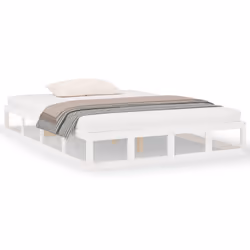 vidaXL Giroletto Bianco 135x190 cm Double in legno Massello - Vista aggiuntiva 2