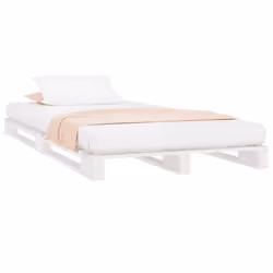 vidaXL Letto a Pallet Bianco 90x200 cm in Legno Massello di Pino - Vista aggiuntiva 3