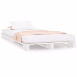 vidaXL Letto a Pallet Bianco 100x200 cm in Legno Massello di Pino - Vista aggiuntiva 2