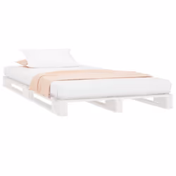 vidaXL Letto a Pallet Bianco 100x200 cm in Legno Massello di Pino - Vista aggiuntiva 3