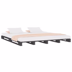 vidaXL Letto a Pallet Grigio 120x200 cm in Legno Massello di Pino - Vista aggiuntiva 3