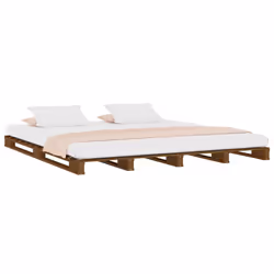 vidaXL Letto a Pallet senza Materasso Ambra 120x200cm Legno Massello - Vista aggiuntiva 3